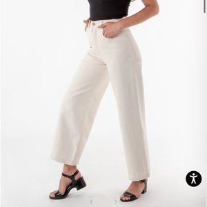 los angeles apparel high waisted wide leg jean
